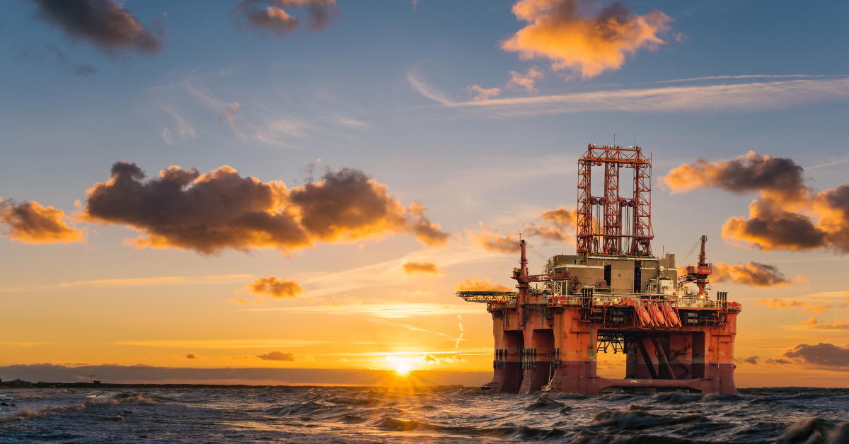 Offshore Oil Rigs at Sea